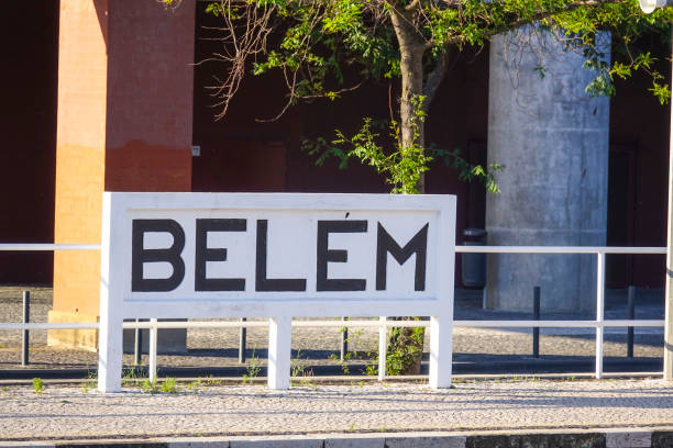 istock Belem sign at Tagus Riverfront in Lisbon 813141512