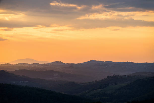 istock Orange summer sunset in Tuscany 813142860