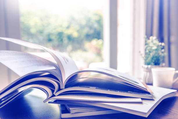 istock selective focus of  stacking magazine place on table in living room 813146094