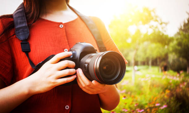 istock woman hand holding a camera 813155764