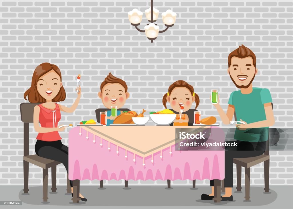 Family Meal Stock Illustration - Download Image Now - Family, Dinner, Cartoon - iStock Family Meal Stock Illustration - Download Image Now - Family, Dinner, Cartoon - iStock