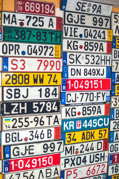 istock Collection of European license plates from various countries. 813165424