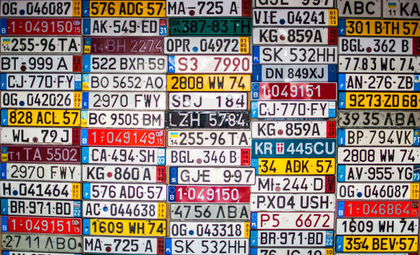 istock Collection of European license plates from various countries. 813165738