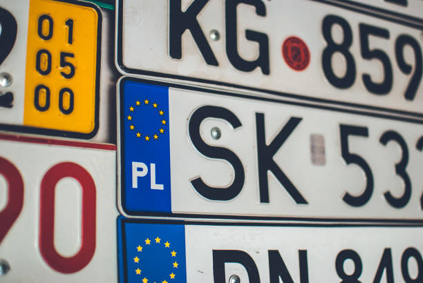 istock Collection of European license plates from various countries. 813166040