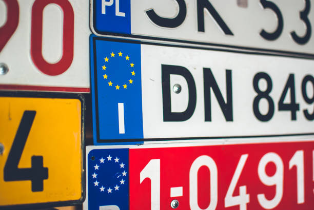 istock Collection of European license plates from various countries. 813166100