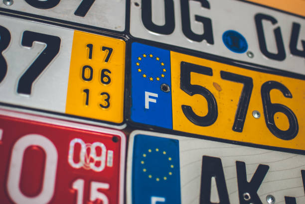 istock Collection of European license plates from various countries. 813166150