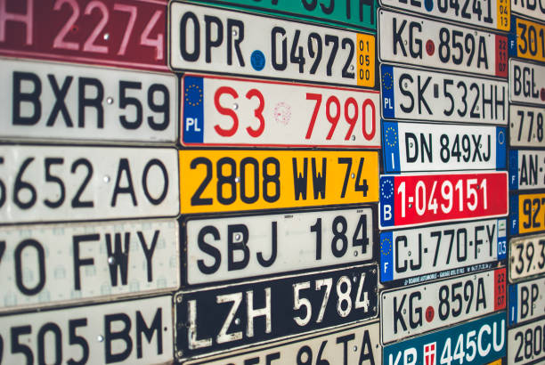 Collection of European license plates from various countries.