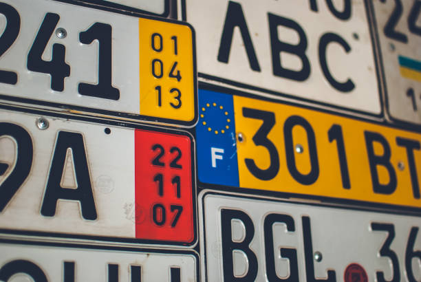 istock Collection of European license plates from various countries. 813166524