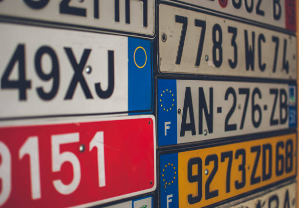 istock Collection of European license plates from various countries. 813166580