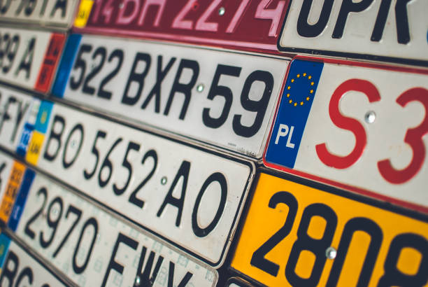 Collection of European license plates from various countries.