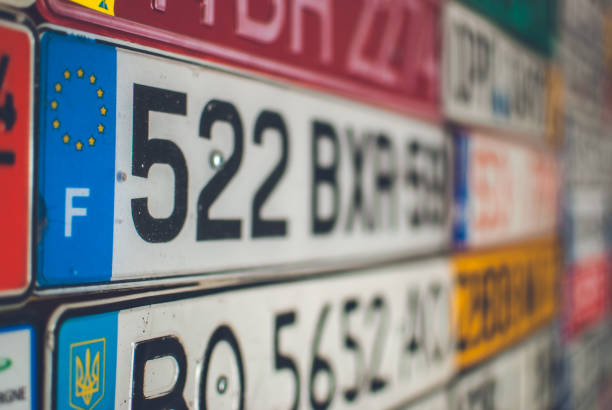 istock Collection of European license plates from various countries. 813169032