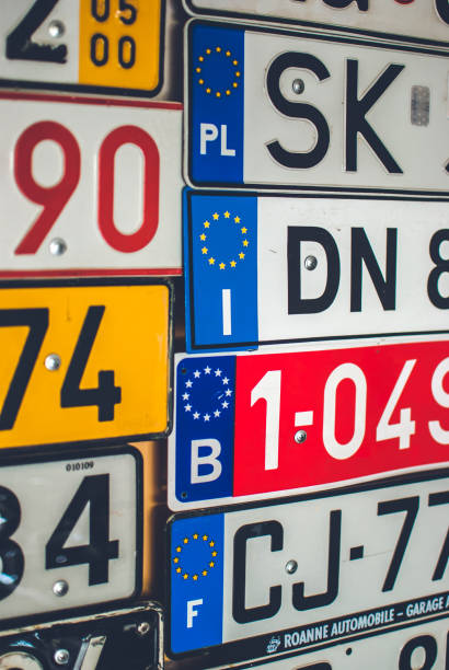 istock Collection of European license plates from various countries. 813169074