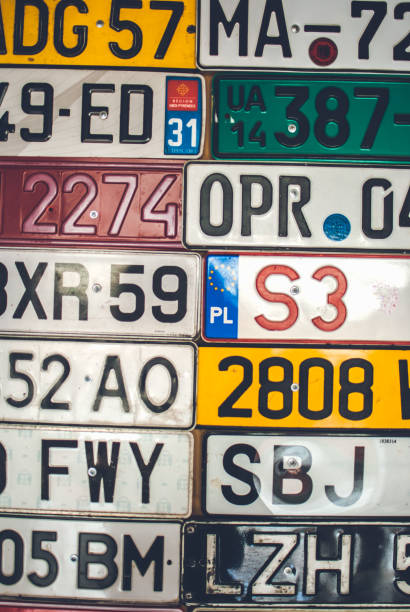 istock Collection of European license plates from various countries. 813171140