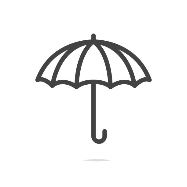 wektor ikony parasola - umbrella icon stock illustrations