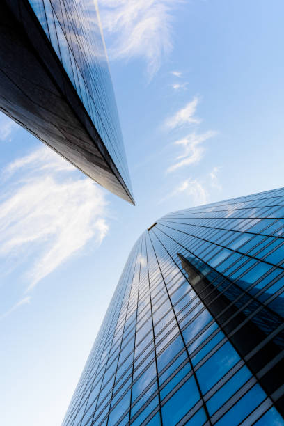 istock Skyscrapers and glass buildings with blue sky. 813177702