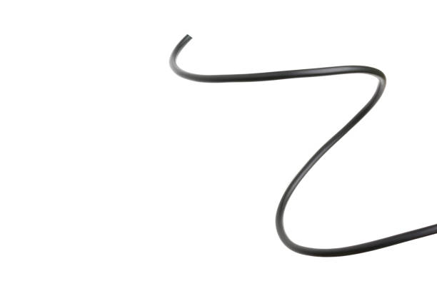 istock black wire isolated on a white background abstraction. 813181190