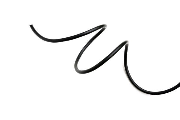 istock black wire isolated on a white background abstraction. 813186704