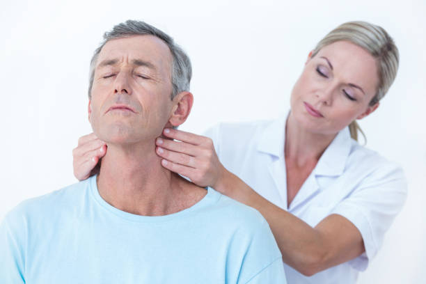 istock Doctor stretching her patient neck 813192176