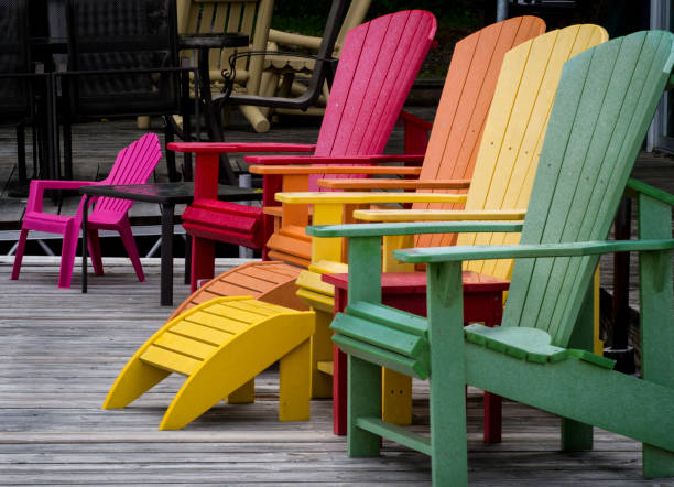istock Colourful Muskoka Chairs, Ontario, Canada 813195164