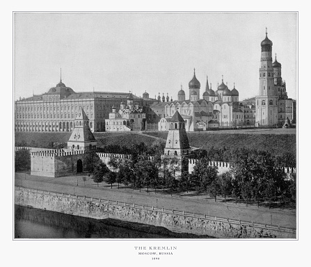 Antique Russian Photograph: The Kremlin, Moscow, Russia, 1893. Source: Original edition from my own archives. Copyright has expired on this artwork. Digitally restored.