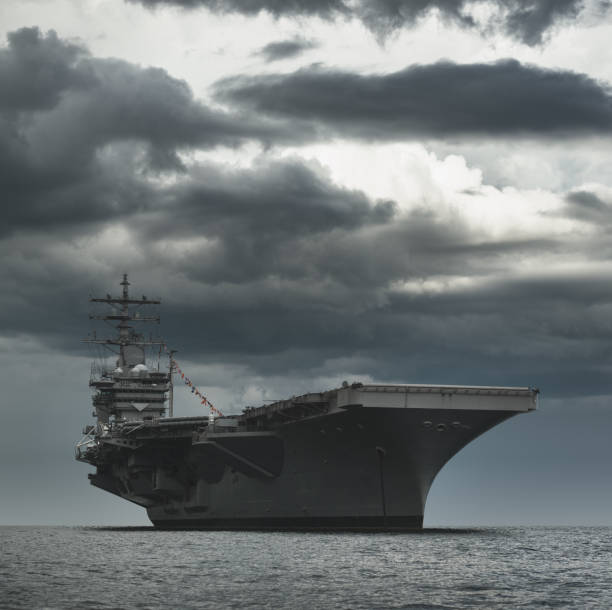 The USS Dwight D. Eisenhower, a Nimitz class nuclear powered air craft carrier visiting Halifax Harbour.