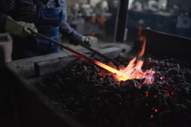 istock Heating metal in furnace 813207940
