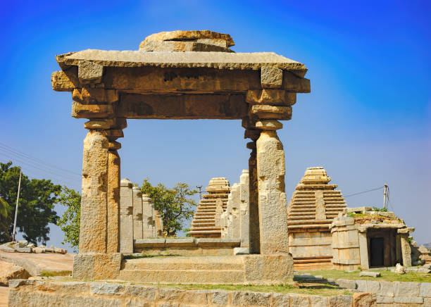 istock Ancient ruins on Hemakuta hill, Hampi, India 813210648
