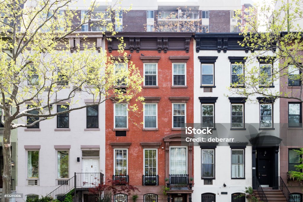 Historic Buildings in New York City Row of historic buildings along 30th Street in Manhattan, New York City NYC New York City Stock Photo