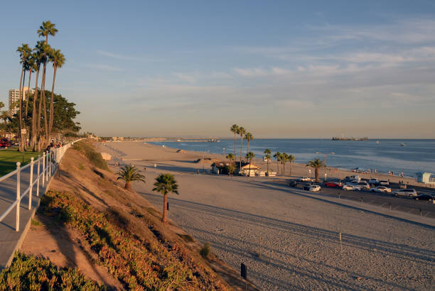 istock Beach view of Long Beach, California, at sunset 813220580