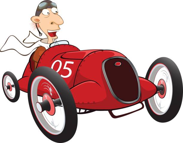 istock Illustration of Cute Driven Sports car racing 813228232