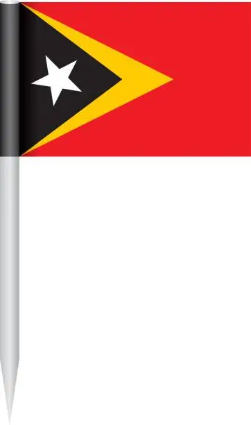 Vector illustration of Flag East Timor