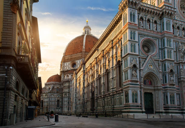 piazza del duomo - florence italy italy sky cathedral stock-fotos und bilder