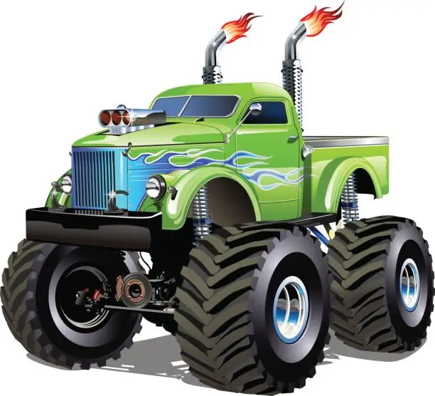 Vector illustration of Cartoon Monster Truck