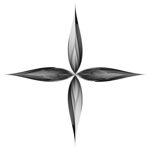 Monochrome abstract fractal illustration for creative design