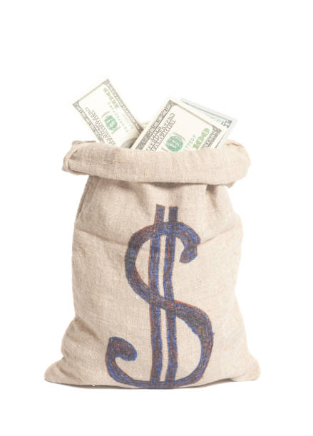 istock Money bag with dollar symbol isolated on white 813239994