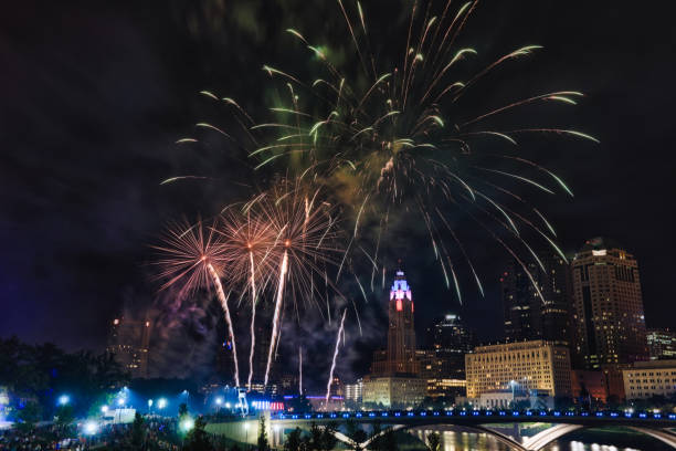 istock Downtown fireworks in Columbus, Ohio 813241538