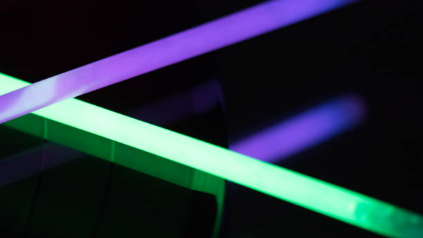 istock Colorful fluorescent light neon on black background 813242206