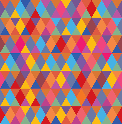 Vector Illustration of a beautiful Multi Colored Diamond Pattern Seamless