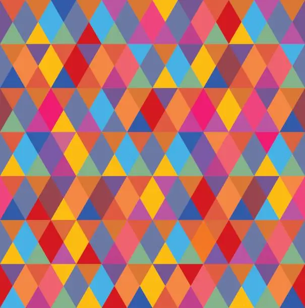 Vector illustration of Multi Colored Diamond Pattern Seamless