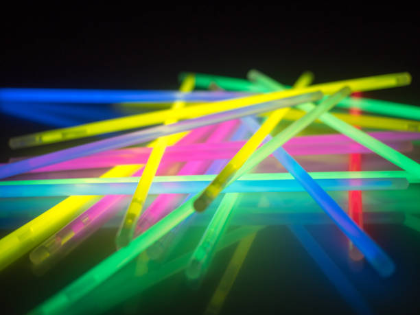 istock Colorful fluorescent light neon on black background 813242338