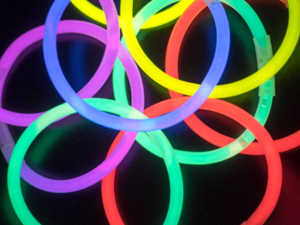 istock Colorful fluorescent light neon on black background 813242504