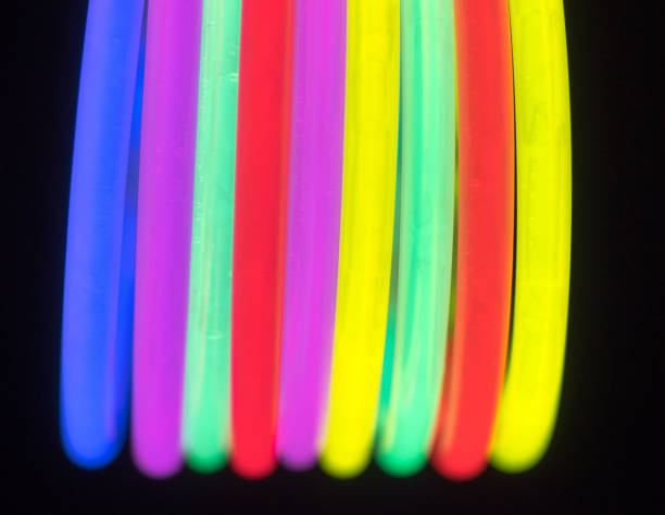 istock Colorful fluorescent light neon on black background 813242602