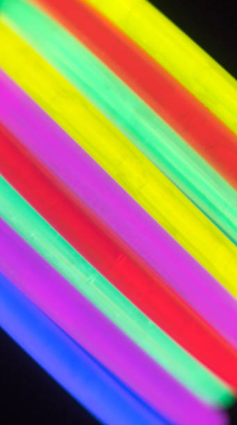 istock Colorful fluorescent light neon on black background 813242628