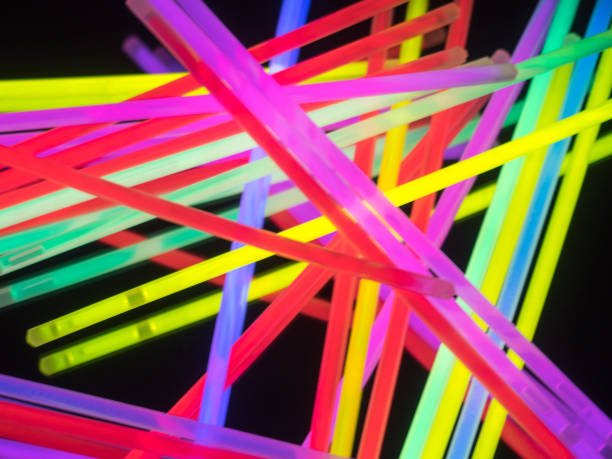 istock Colorful fluorescent light neon on black background 813242726