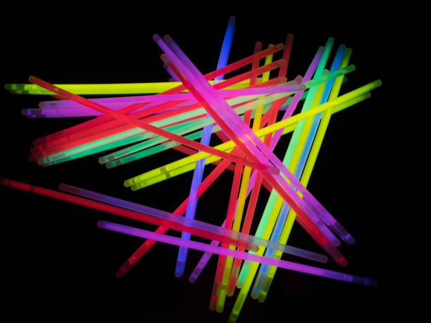 istock Colorful fluorescent light neon on black background 813242744