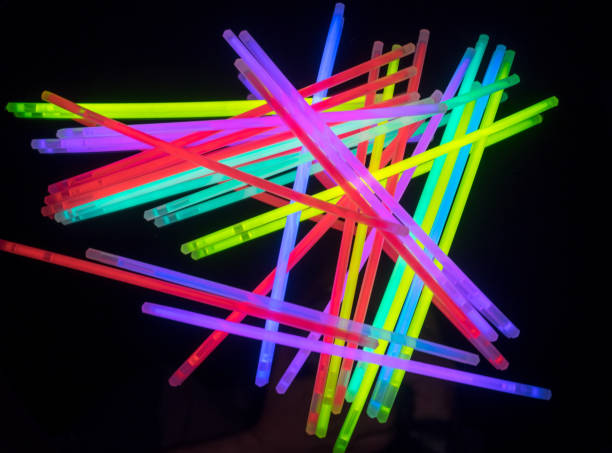 istock Colorful fluorescent light neon on black background 813242948