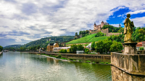 Landmarks and beautiful towns of Germany - Wurzburg Landmarks of Germany - medieval town Wurzburg on Main River franconia photos stock pictures, royalty-free photos & images