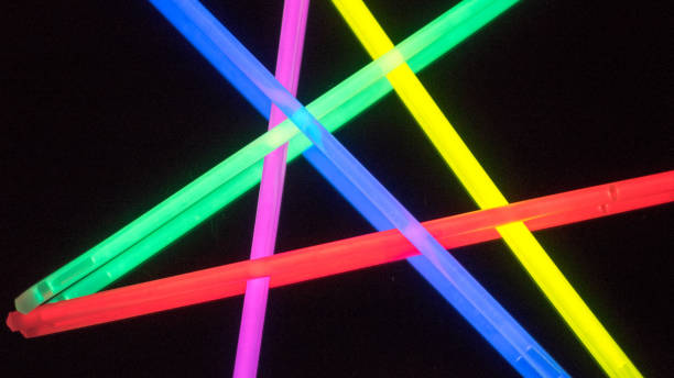 istock Colorful fluorescent light neon on black background 813243264
