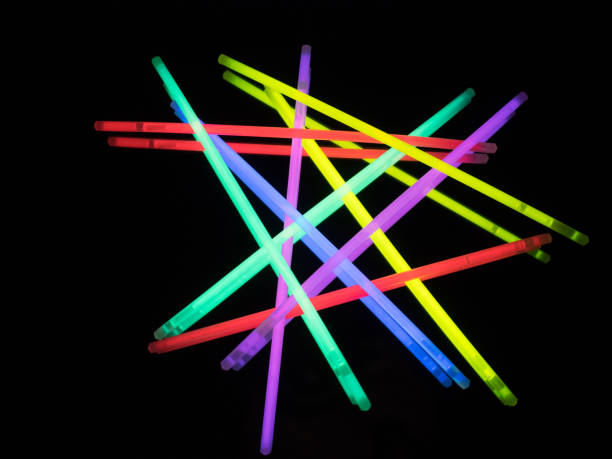 istock Colorful fluorescent light neon on black background 813243310