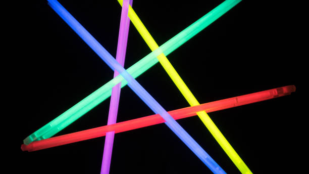 istock Colorful fluorescent light neon on black background 813243354